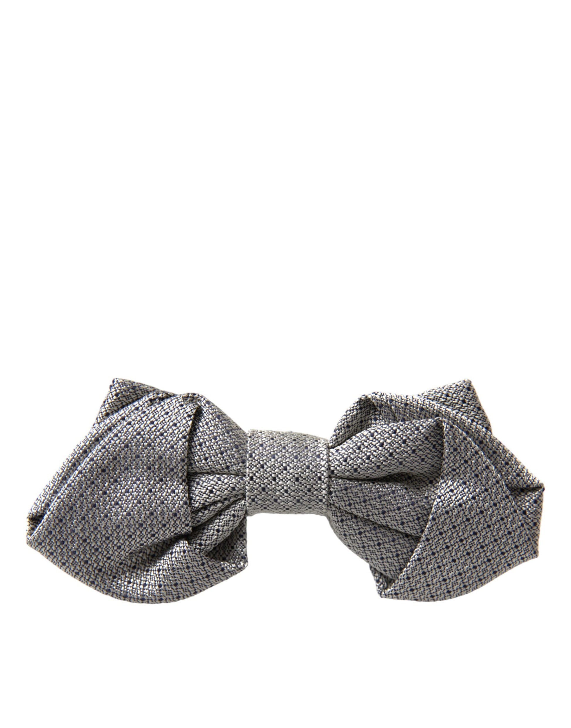 Dolce & Gabbana Gray Silk Adjustable Neck Men Bow Tie Dolce & Gabbana