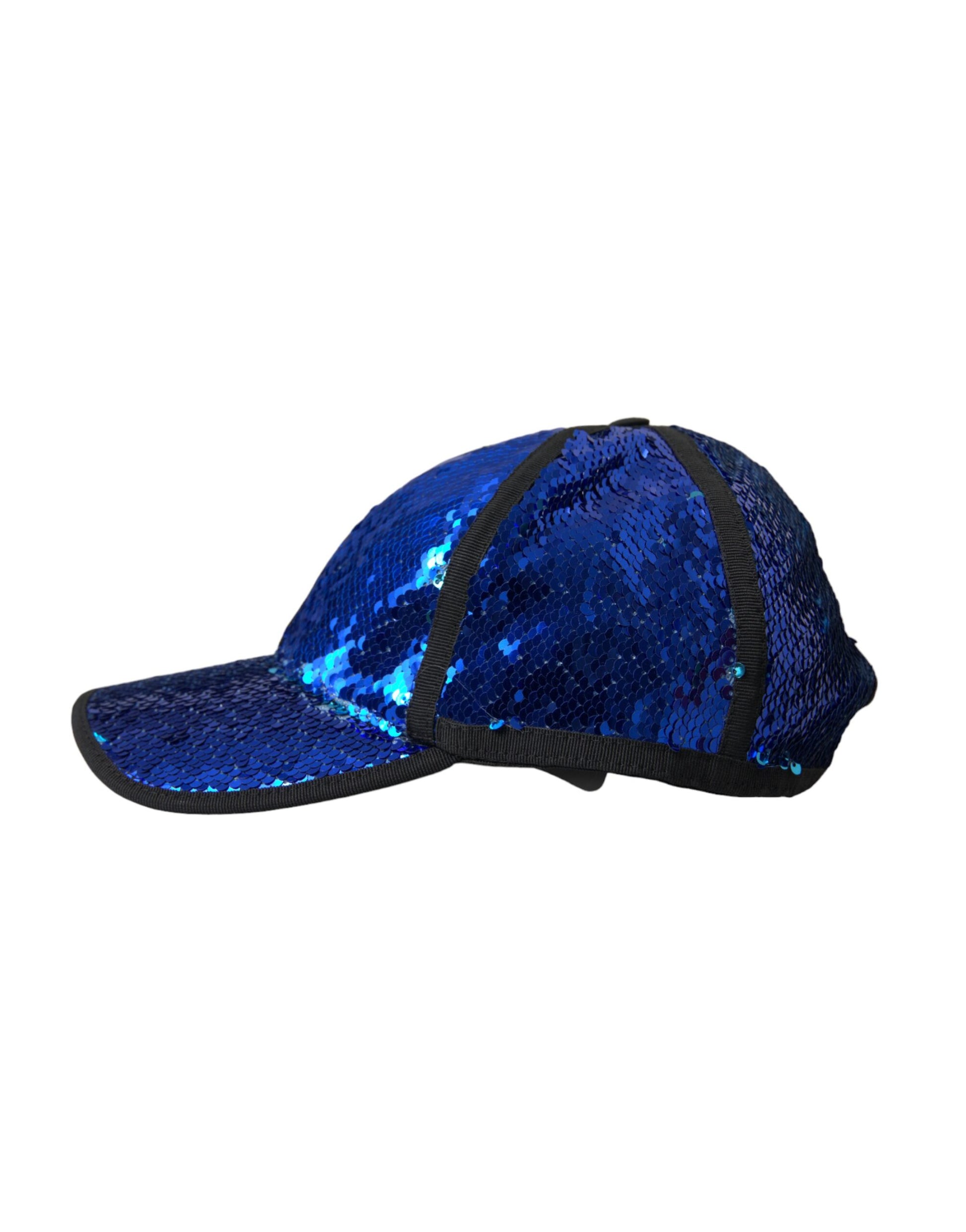 Dolce & Gabbana Royal Blue Sequin Baseball Hat Men Dolce & Gabbana