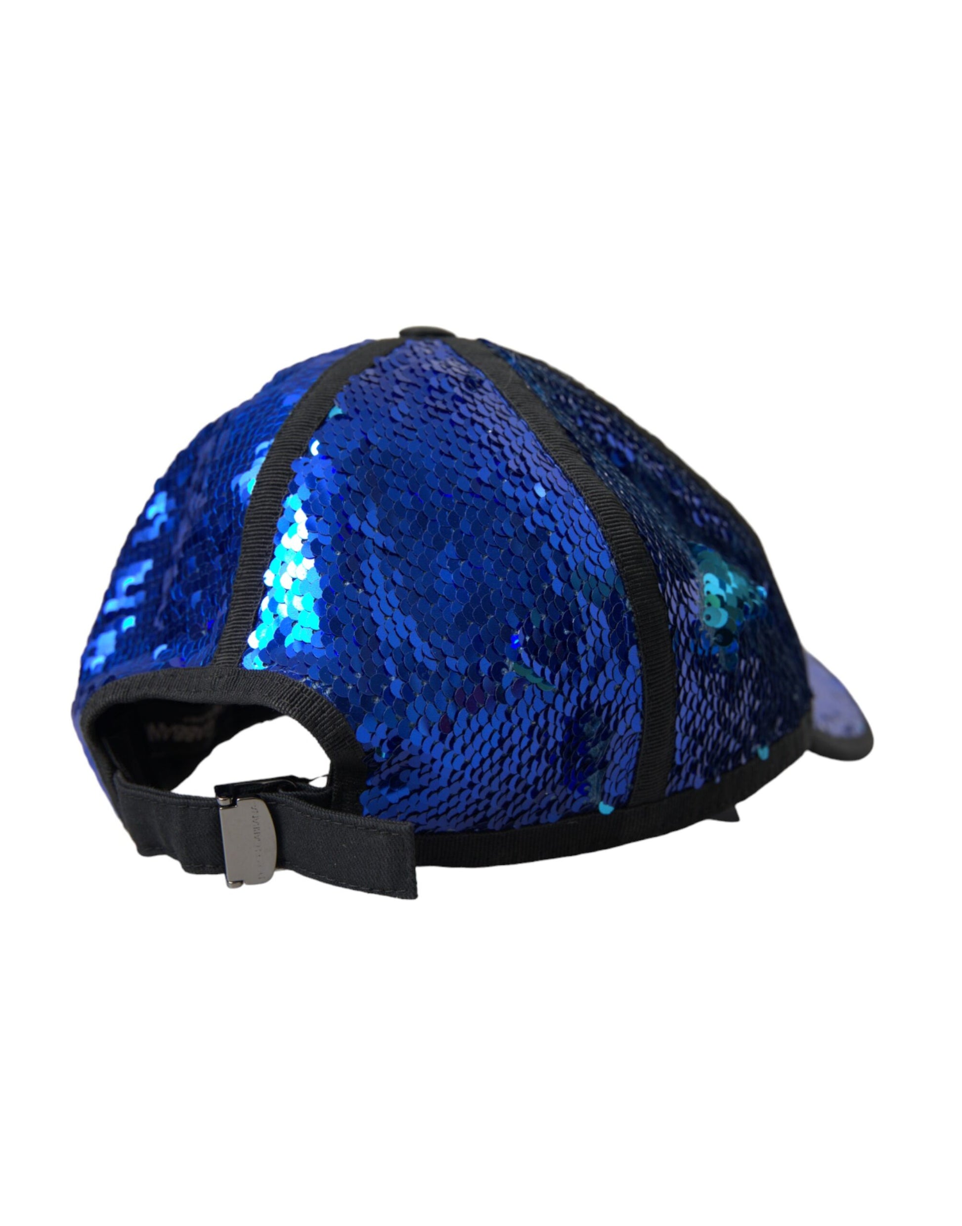 Dolce & Gabbana Royal Blue Sequin Baseball Hat Men Dolce & Gabbana