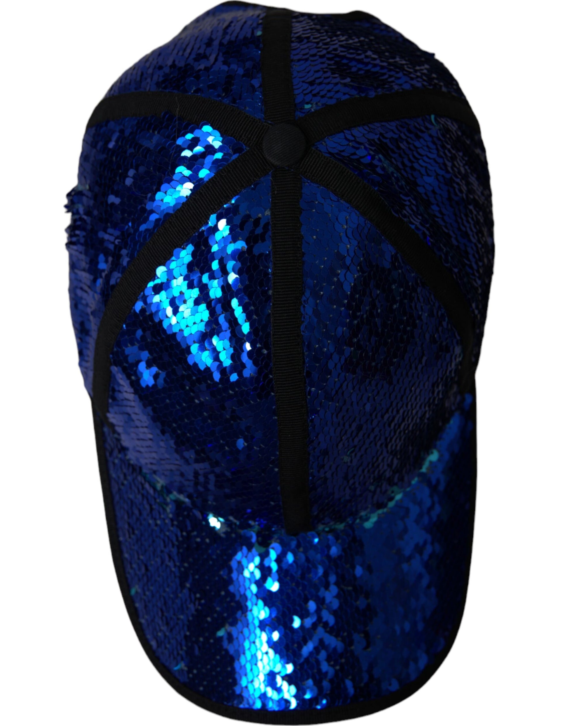 Dolce & Gabbana Royal Blue Sequin Baseball Hat Men Dolce & Gabbana