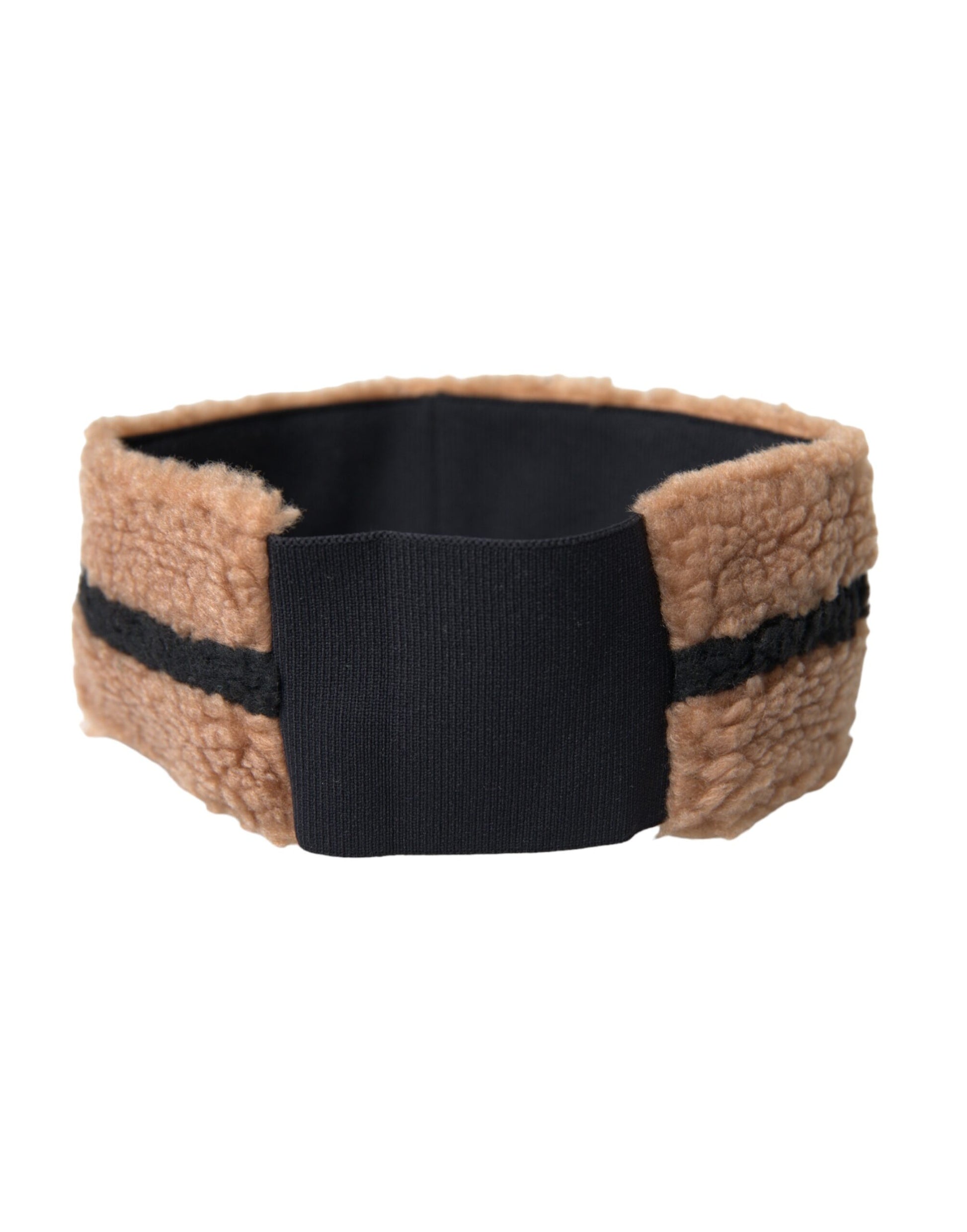 Dolce & Gabbana Brown Black Fleece Wool Head Band Hat Men Dolce & Gabbana
