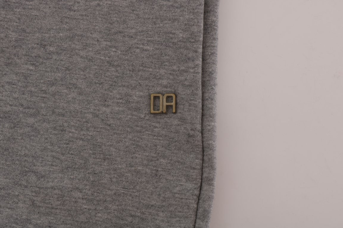 Daniele Alessandrini Gray Pullover Hodded Cotton Sweater Daniele Alessandrini