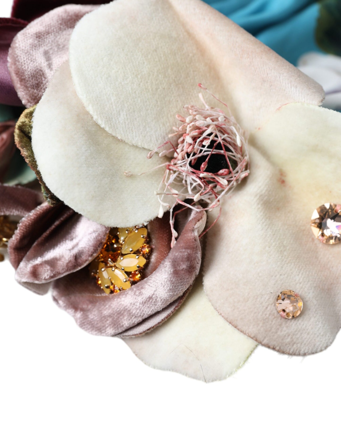 Dolce & Gabbana Blue Floral Motif Turban Head Hat Women Dolce & Gabbana