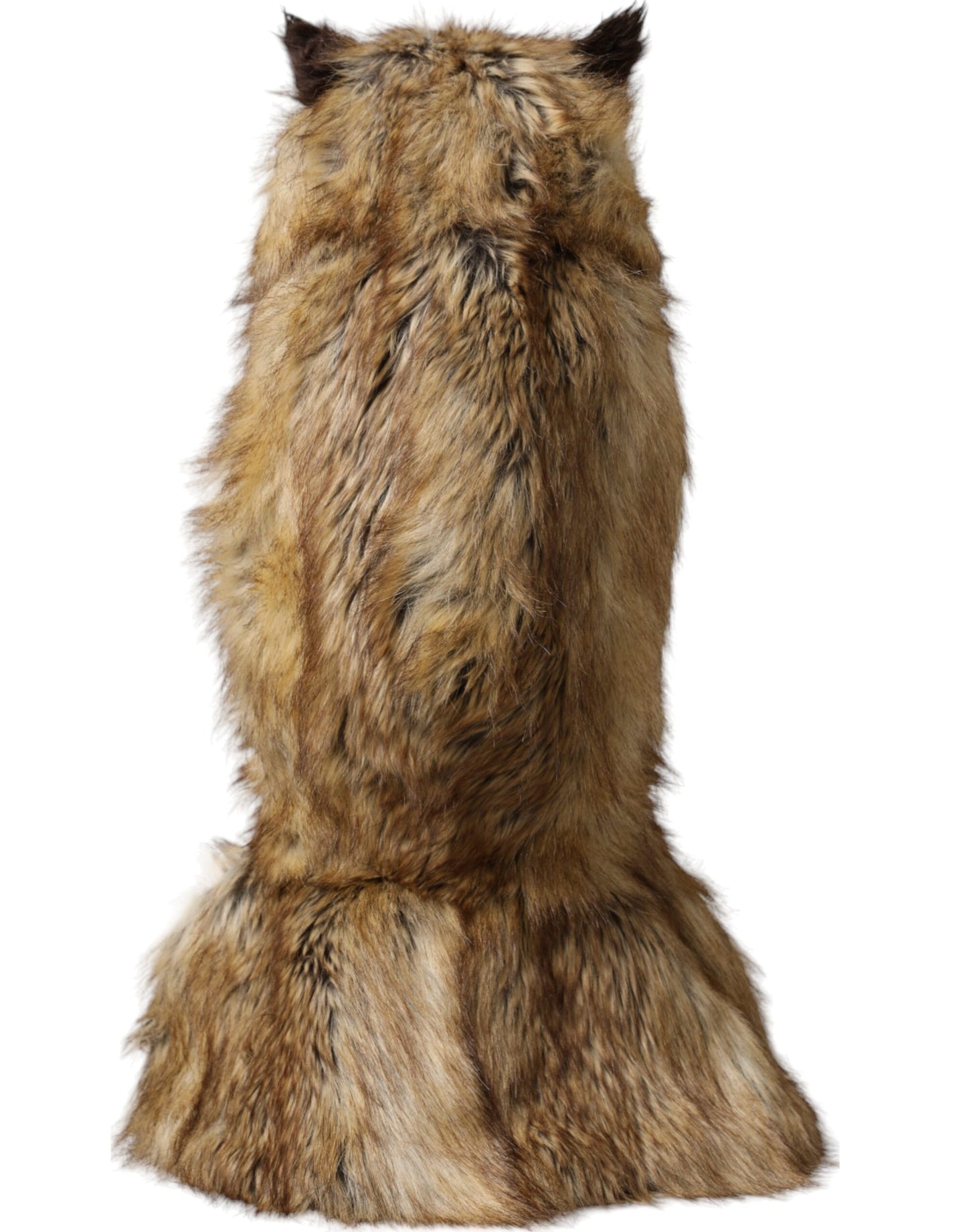 Dolce & Gabbana Brown Owl Faux Fur Whole Head Cap Hat Dolce & Gabbana