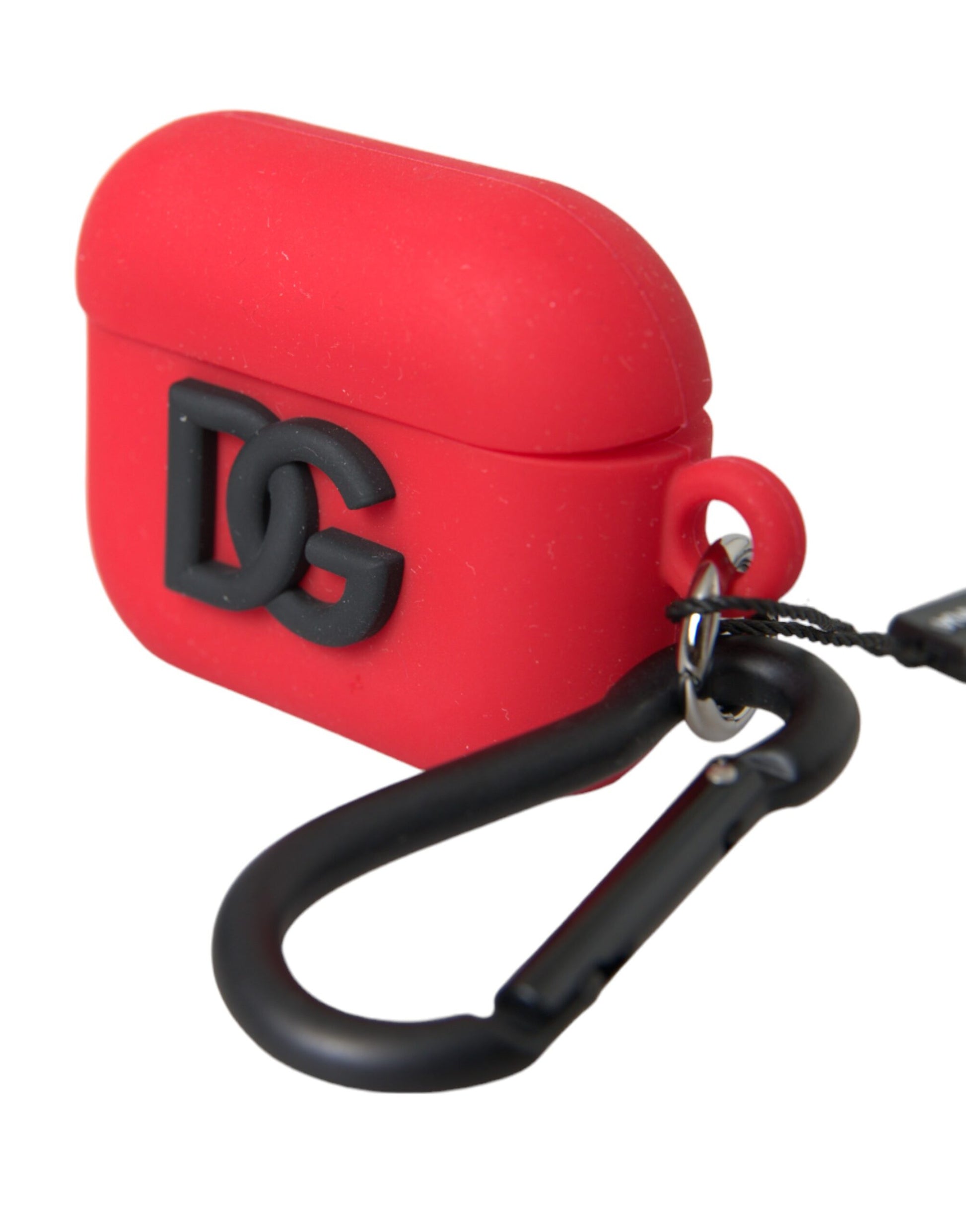Dolce & Gabbana Red Silicone Rubber Logo Embossed Airpods Case Dolce & Gabbana