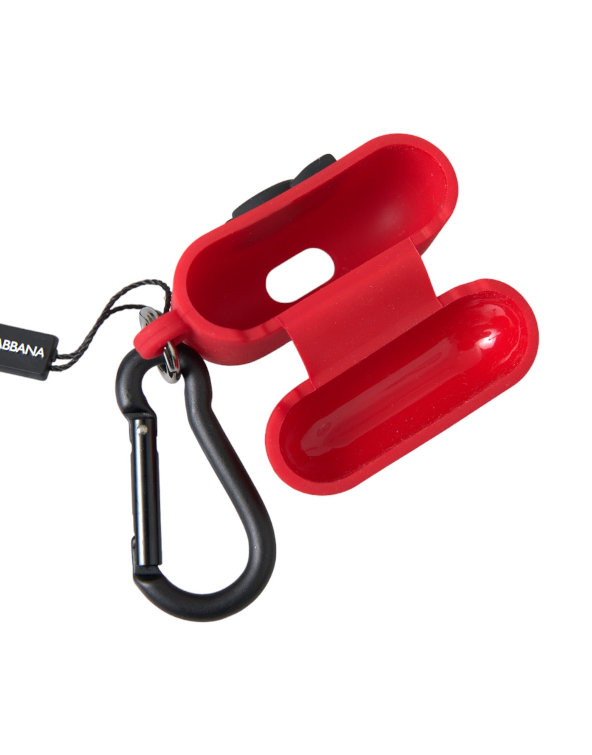 Dolce & Gabbana Red Silicone Rubber Logo Embossed Airpods Case Dolce & Gabbana