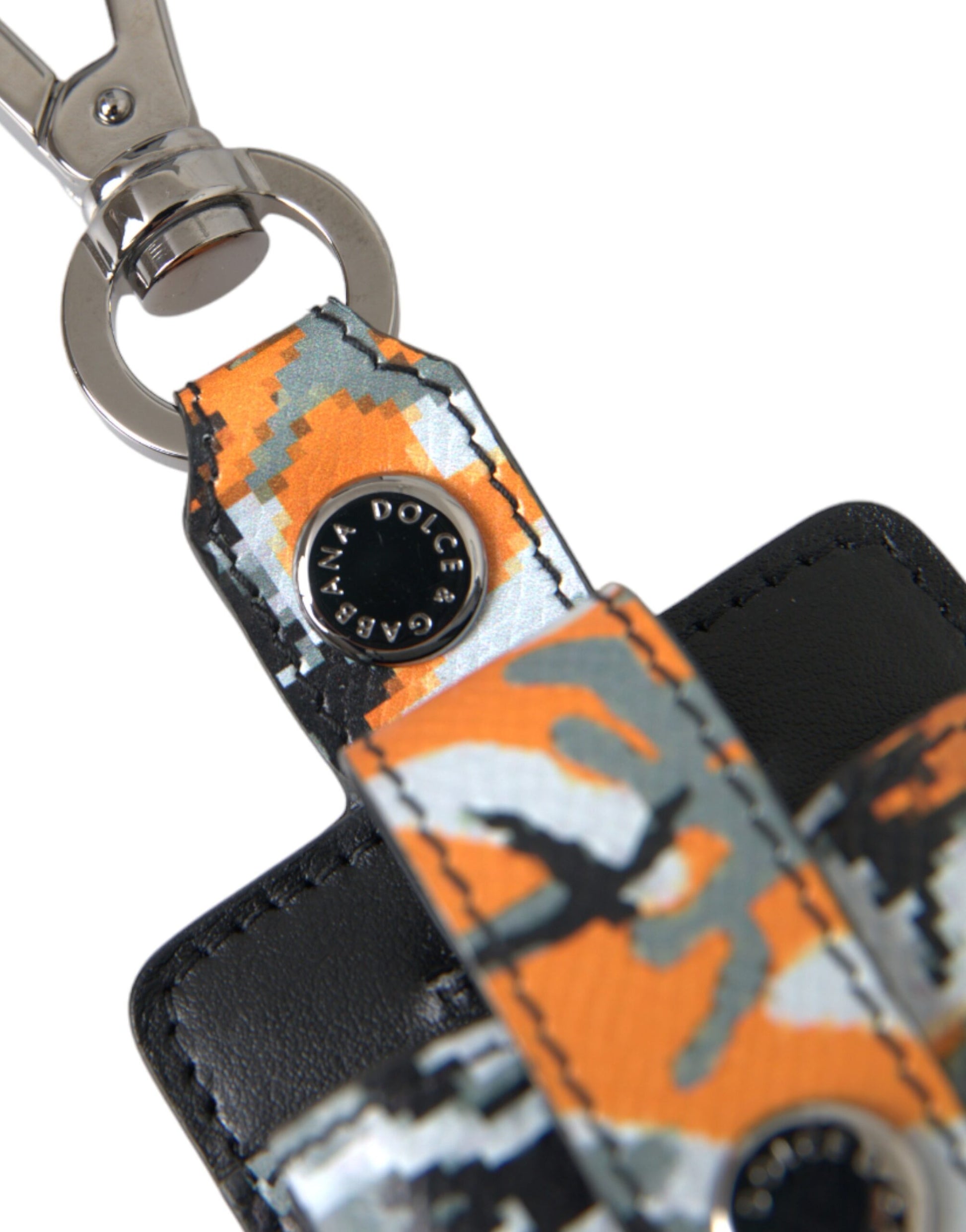 Dolce & Gabbana Multicolor Camouflage Print Leather Metal Airpods Case Dolce & Gabbana
