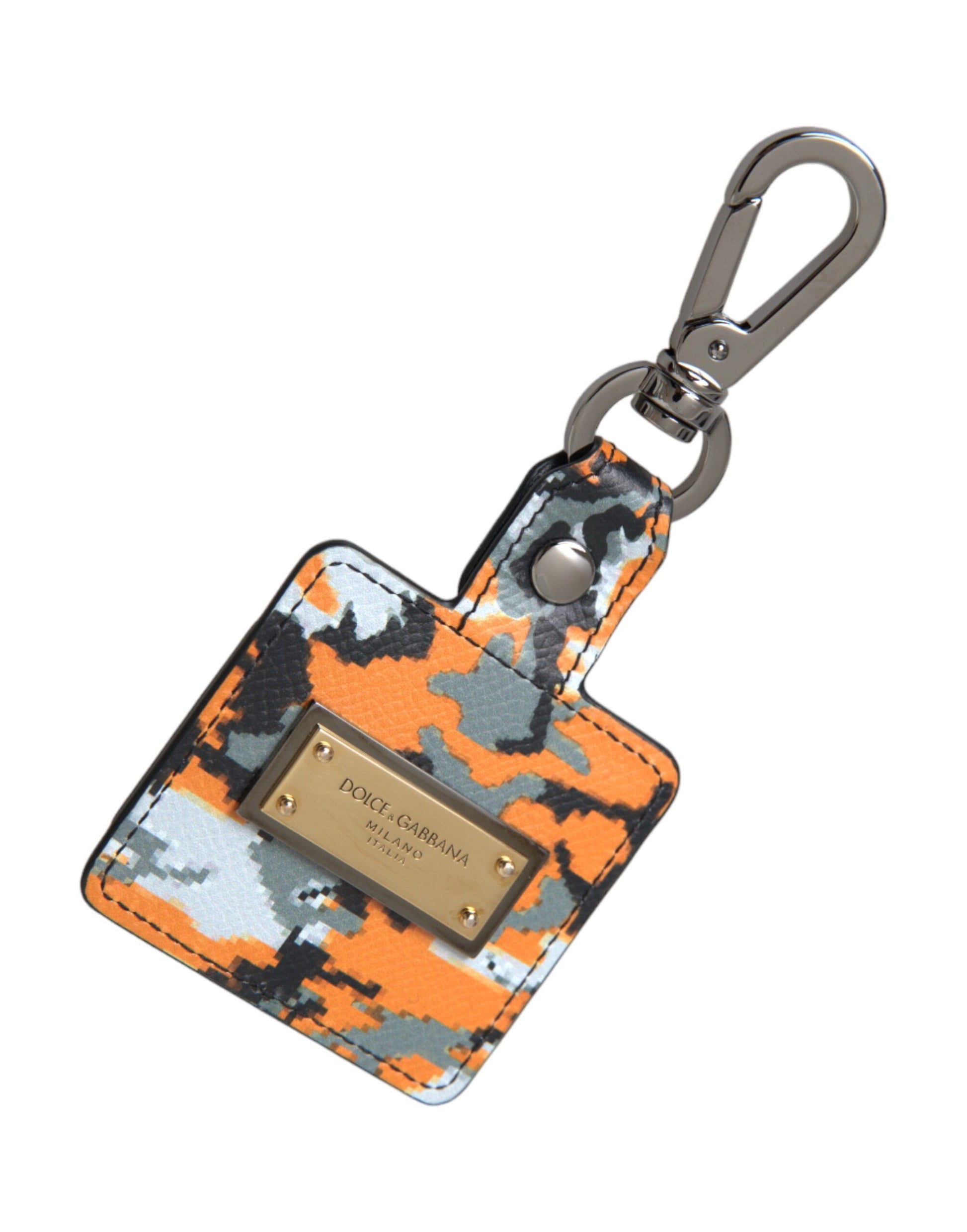 Dolce & Gabbana Multicolor Camouflage Print Leather Logo Metal Airpods Case Dolce & Gabbana