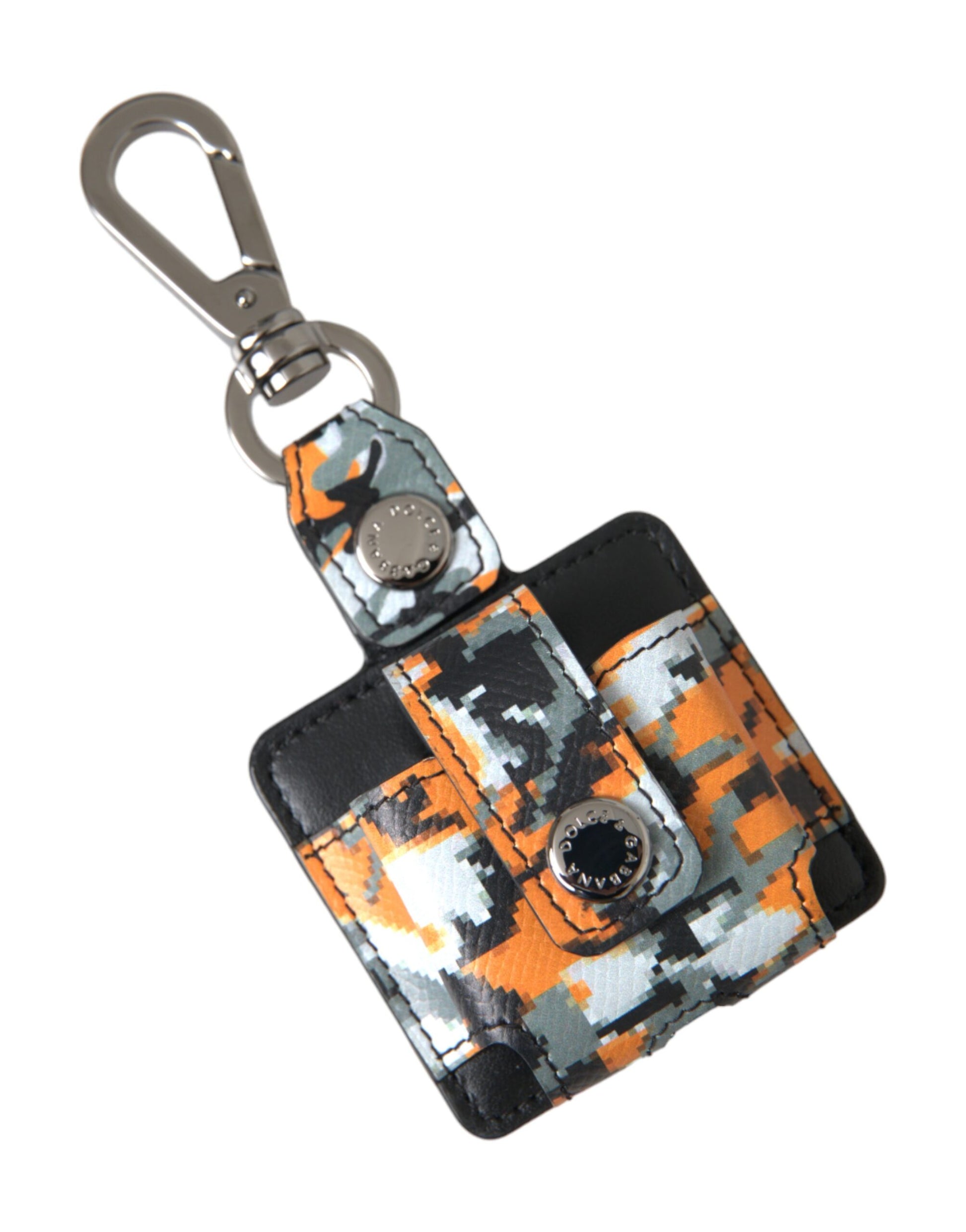Dolce & Gabbana Multicolor Camouflage Print Leather Logo Metal Airpods Case Dolce & Gabbana