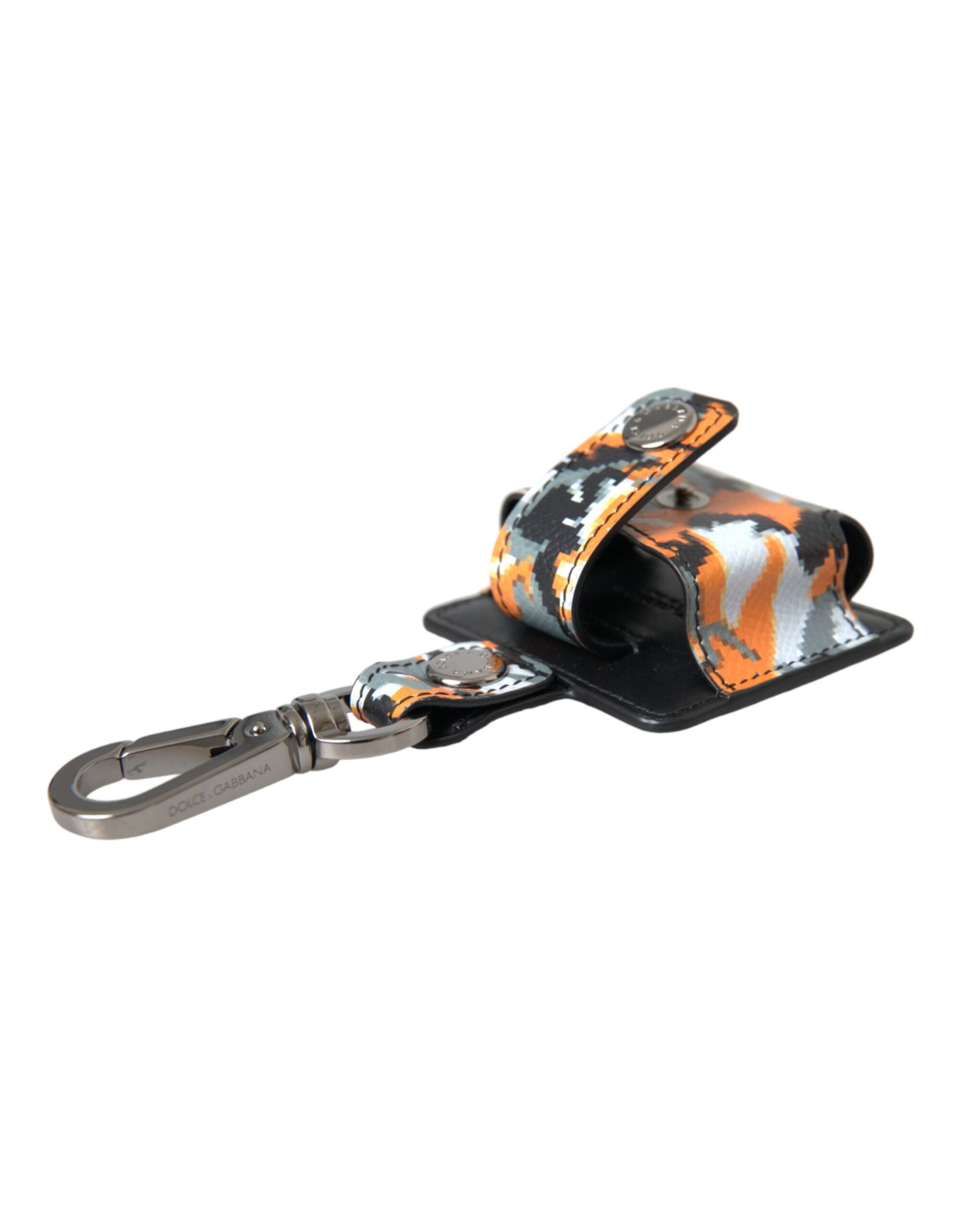 Dolce & Gabbana Multicolor Camouflage Print Leather Logo Metal Airpods Case Dolce & Gabbana