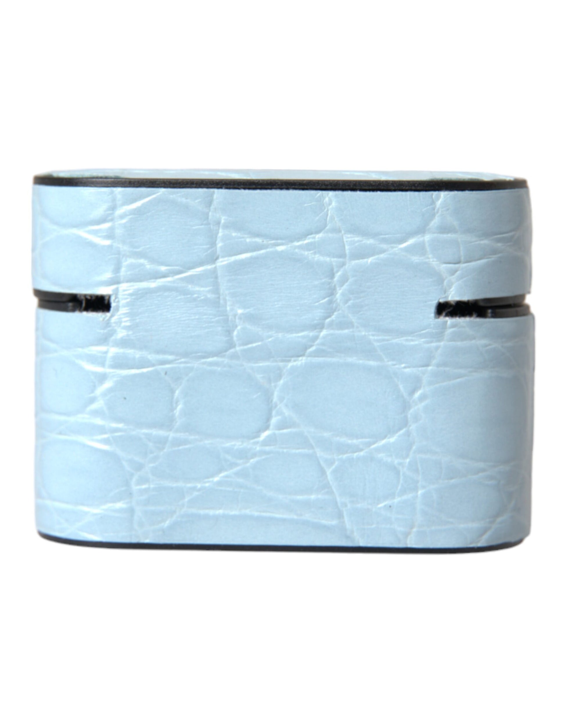 Dolce & Gabbana Light Blue Leather Metal Logo Plaque Airpods Case Dolce & Gabbana