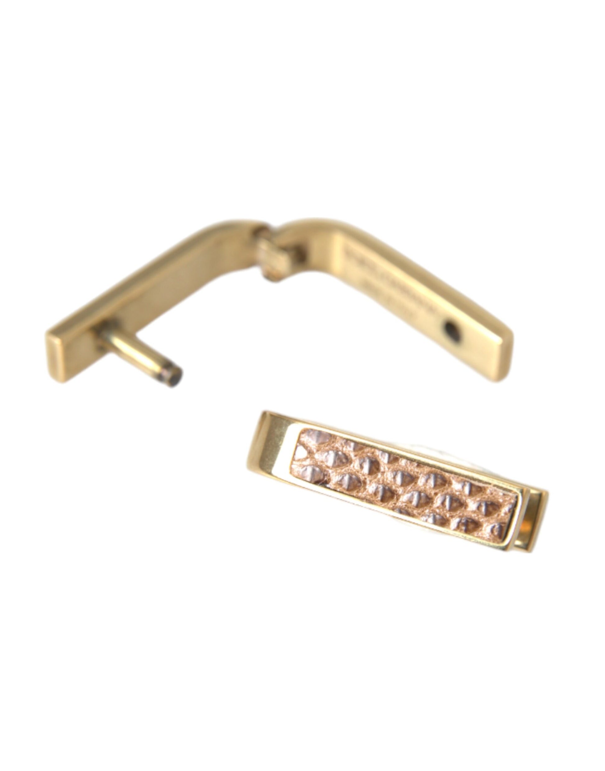 Dolce & Gabbana Gold Plated Metal Brass Pin Men Cufflinks Dolce & Gabbana