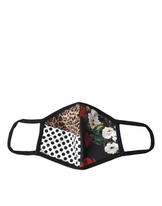 Dolce & Gabbana Multicolor Leopard Floral Elastic Ear Strap Face Mask Dolce & Gabbana