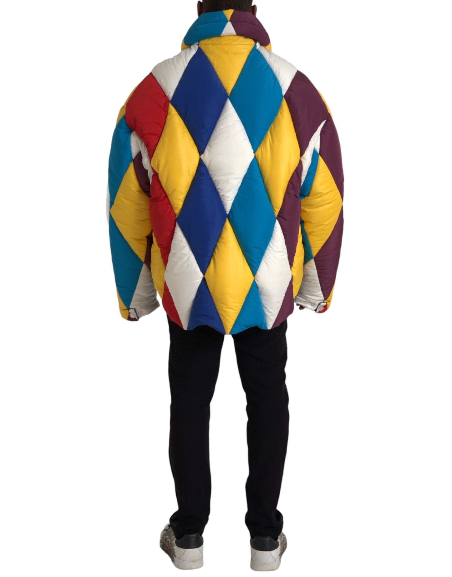 Dolce & Gabbana Multicolor Windbreaker Puffer Jacket Men Dolce & Gabbana
