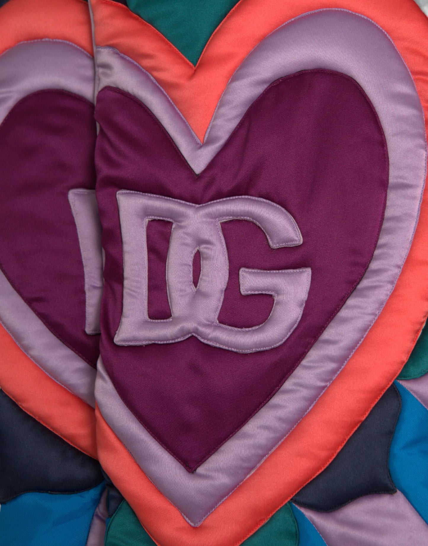 Dolce & Gabbana Multicolor Heart Logo Hooded Puffer Jacket Dolce & Gabbana