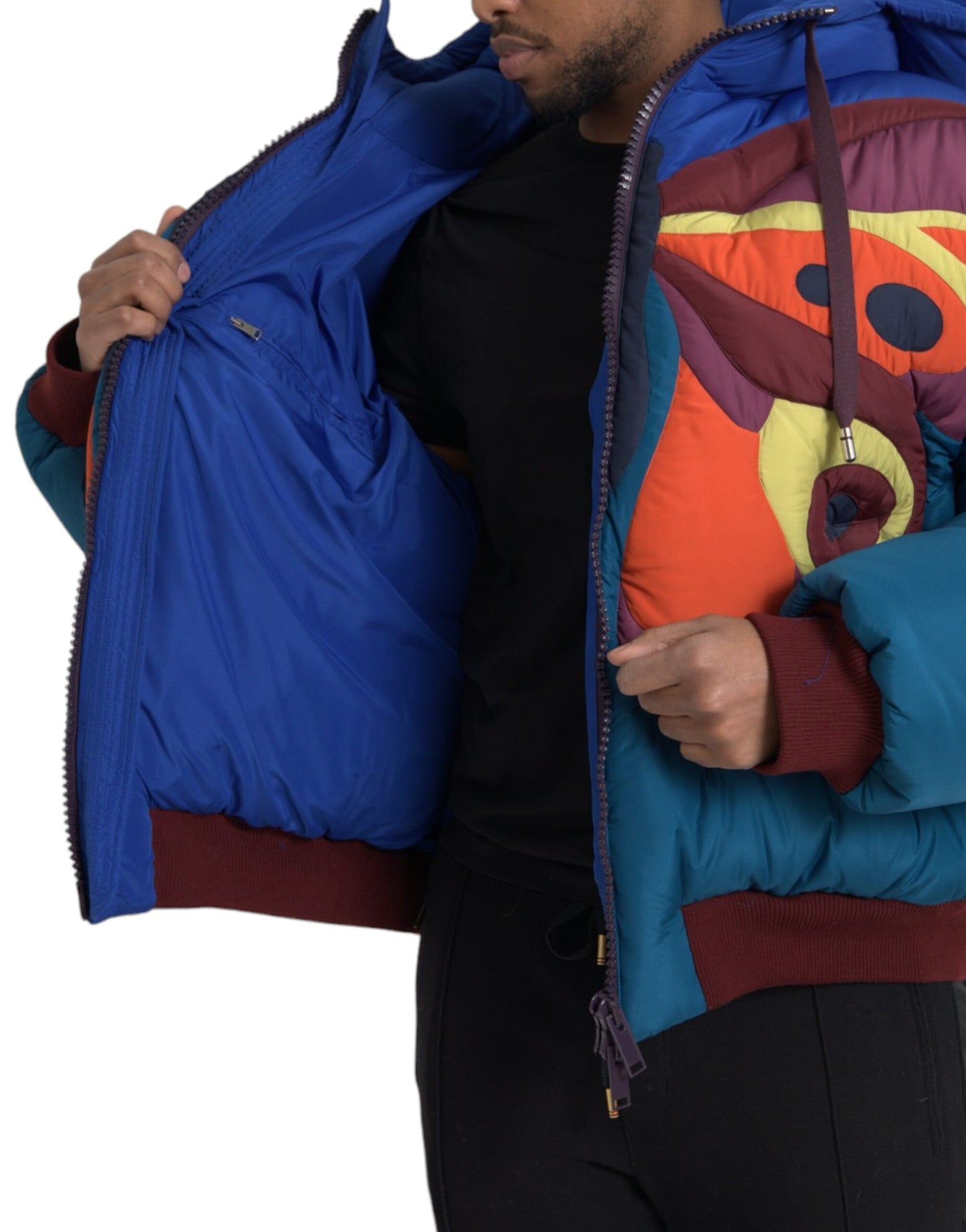 Dolce & Gabbana Multicolor Butterfly Hooded Puffer Jacket Dolce & Gabbana