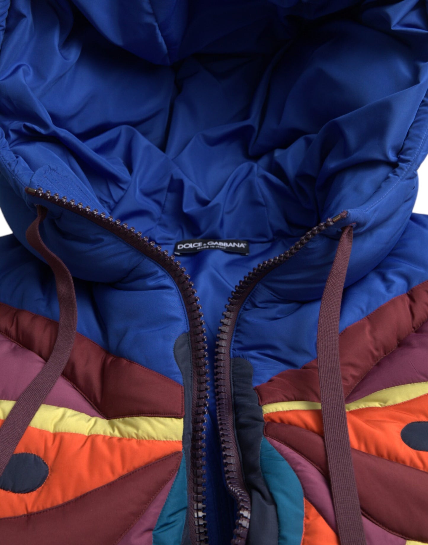 Dolce & Gabbana Multicolor Butterfly Hooded Puffer Jacket Dolce & Gabbana