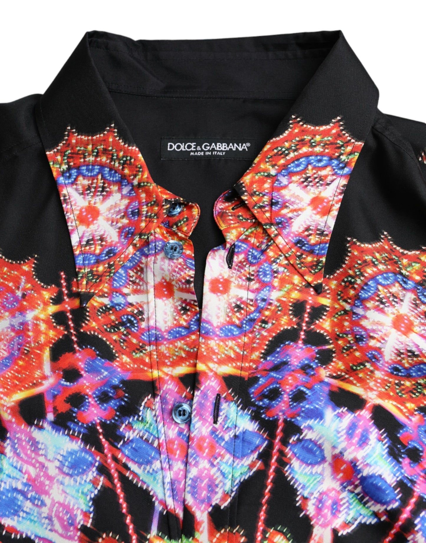 Dolce & Gabbana Multicolor Luminarie Silk Men Casual Shirt Dolce & Gabbana