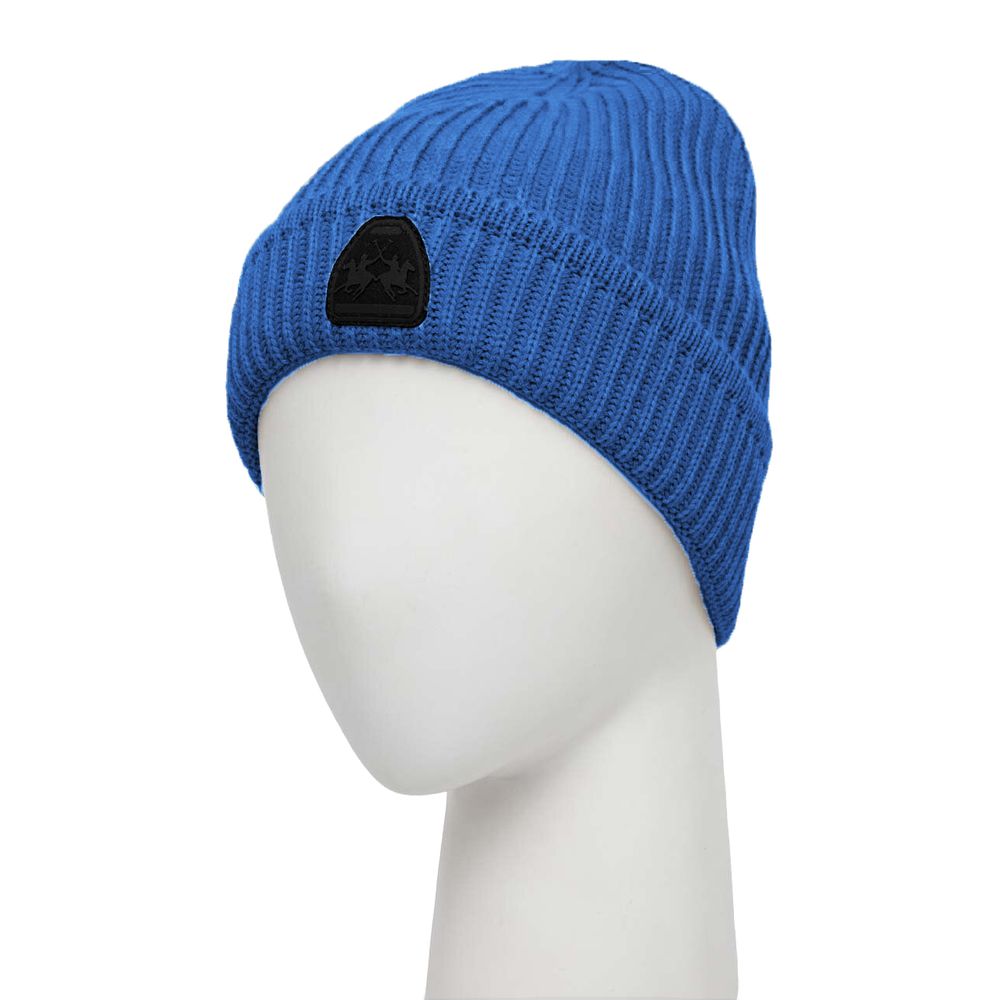 La Martina Blue Acrylic Men Beanie La Martina