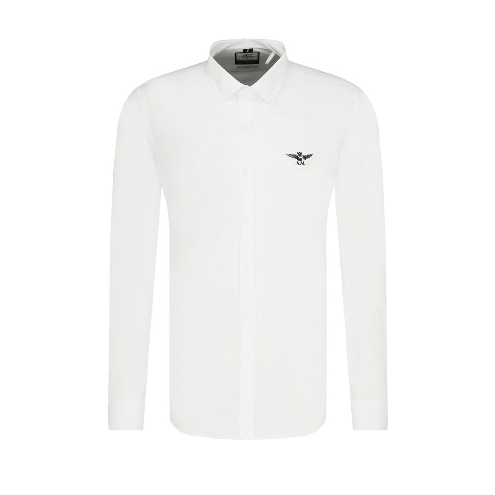 Aeronautica Militare White Cotton Men Shirt Aeronautica Militare