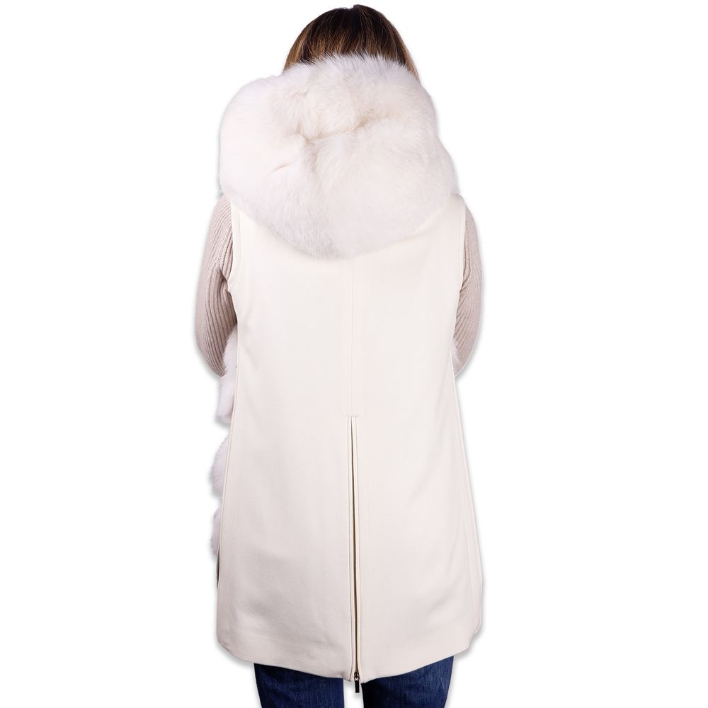 Made in Italy White Wool Women Coat Made in Italy