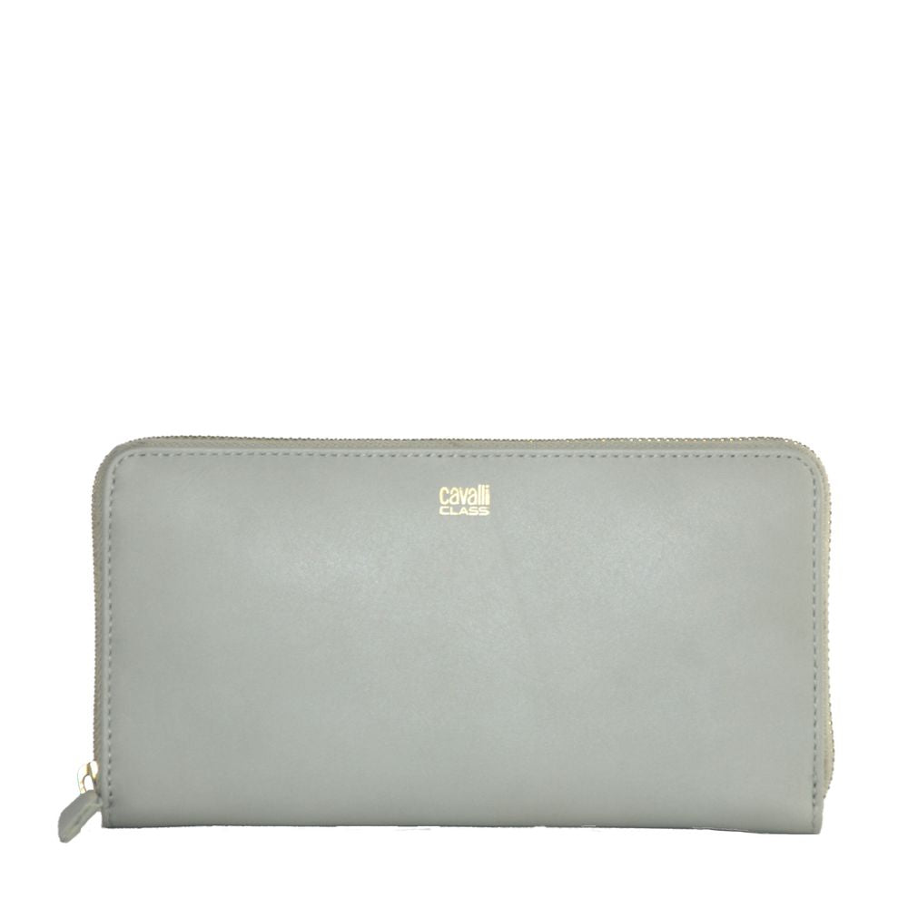 Cavalli Class Gray Calfskin Women Wallet Cavalli Class