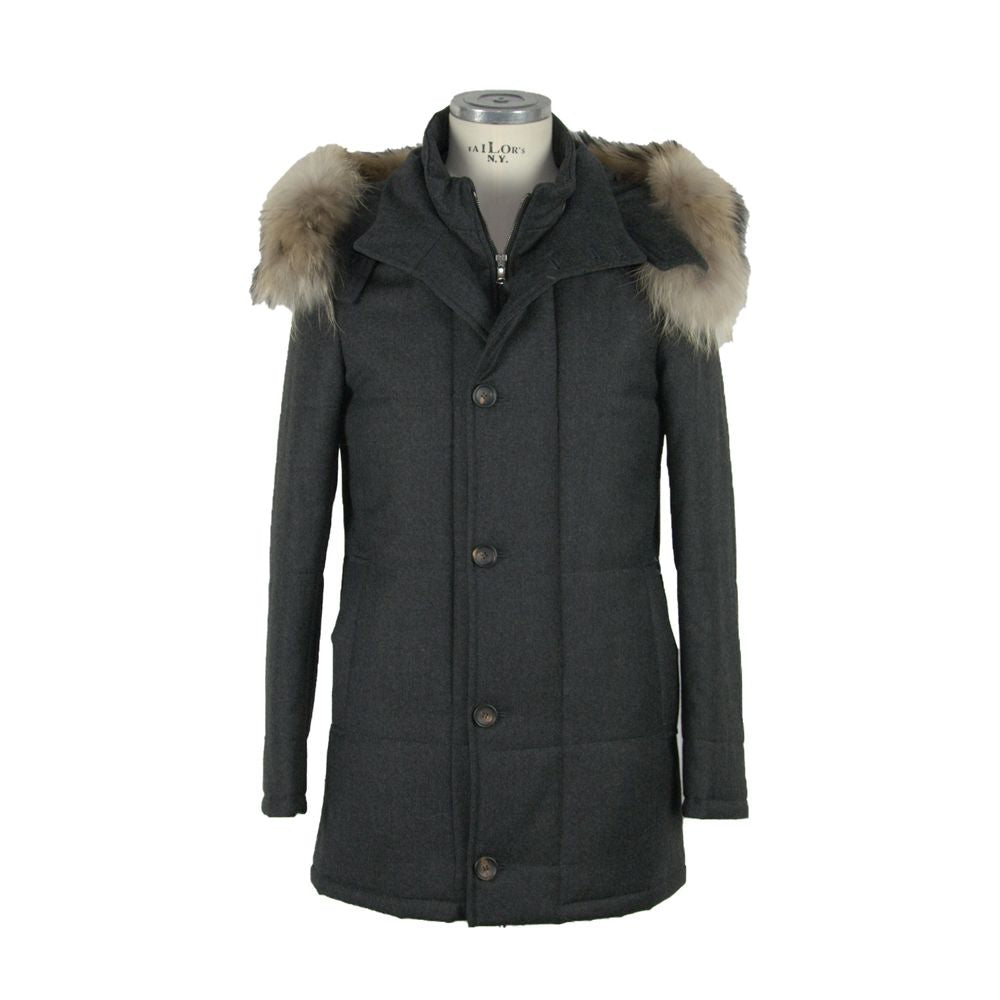 Made in Italy Gray Wool Men Jacket Made in Italy
