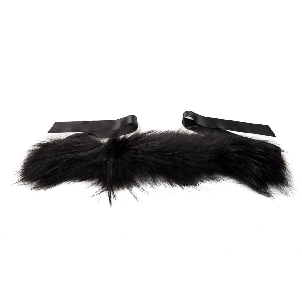 BYBLOS Black Raccoon Fur Women Neck Warmer