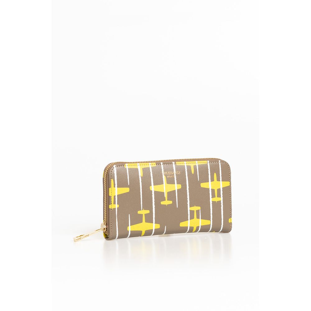 Trussardi Beige Leather Women Wallet Trussardi