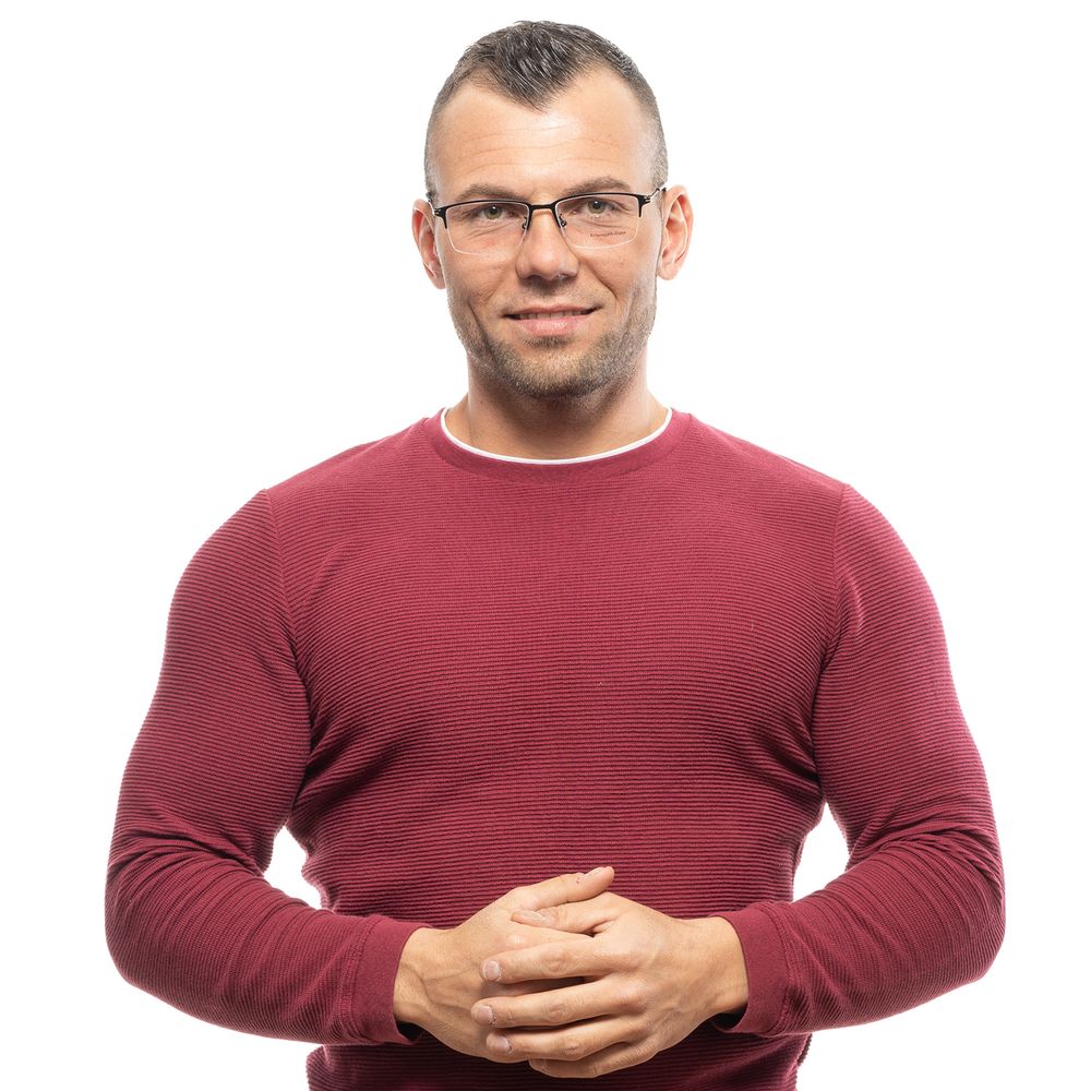 Ermenegildo Zegna Black Metal Glasses Frames