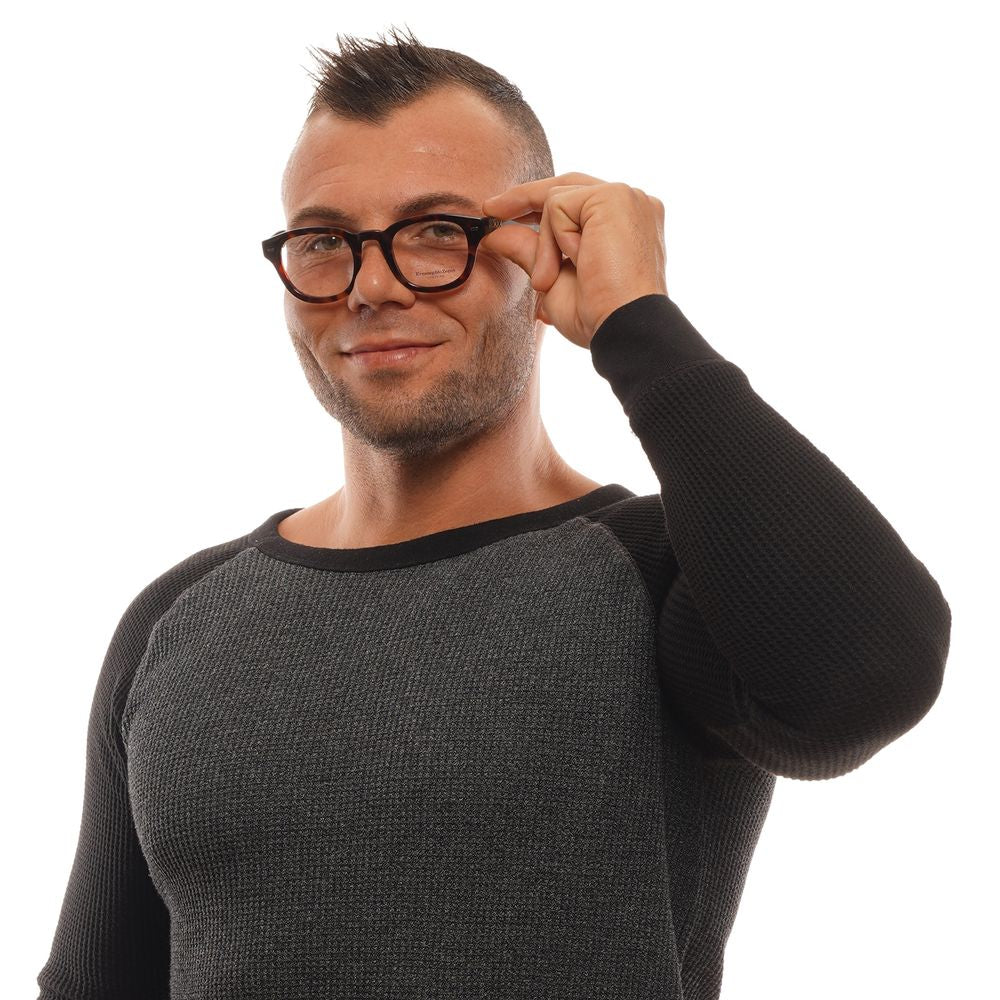 Ermenegildo Zegna Brown Plastic Glasses Frames