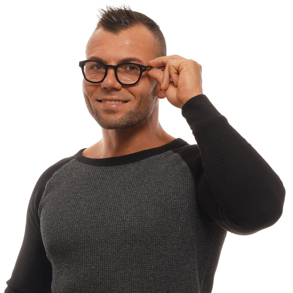 Ermenegildo Zegna Black Horn Glasses Frames