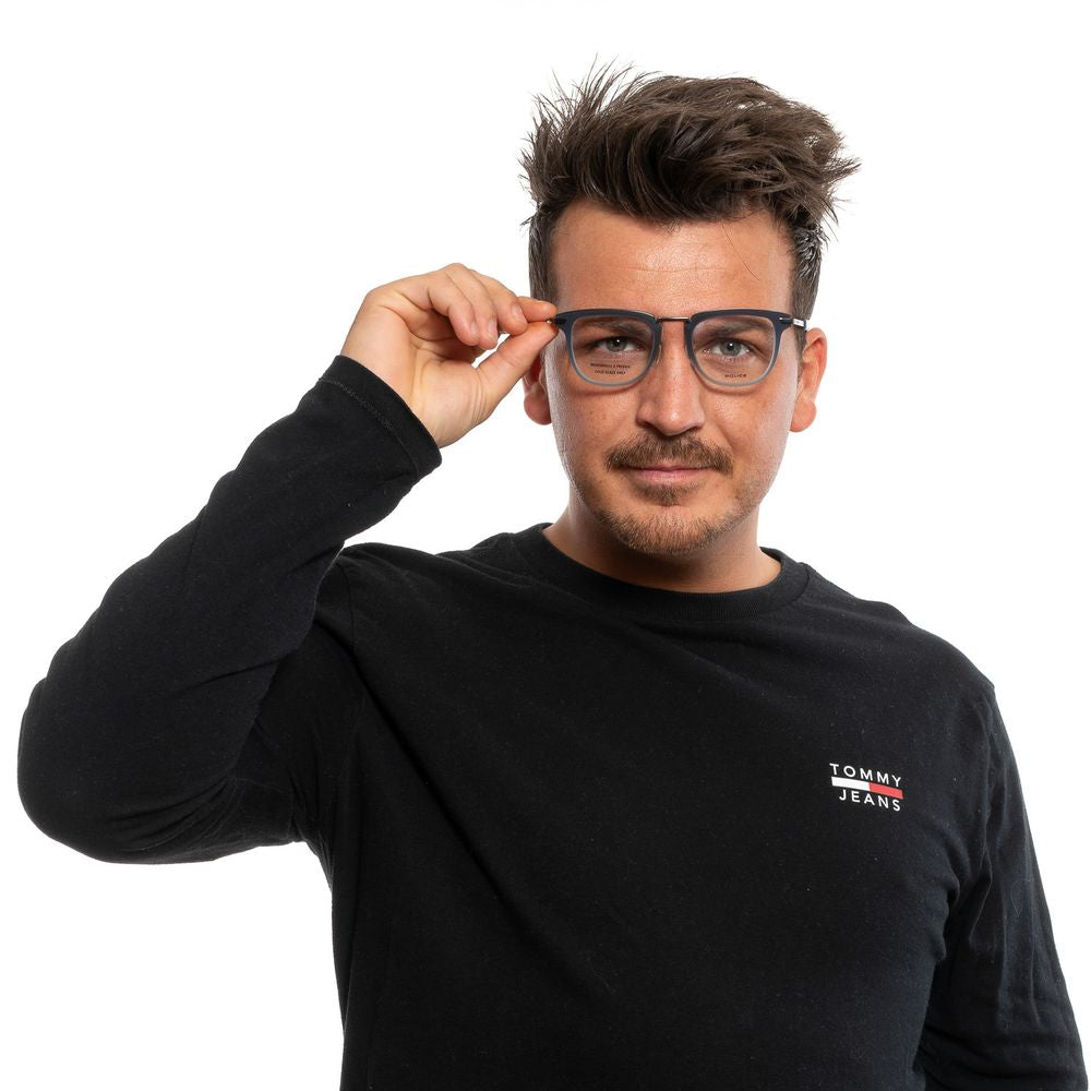 Police Blue Metal & Plastic Glasses Frames