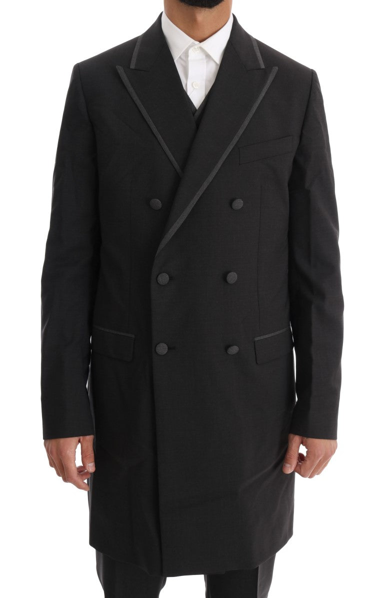Dolce & Gabbana Gray Wool Stretch 3 Piece Two Button Suit Dolce & Gabbana