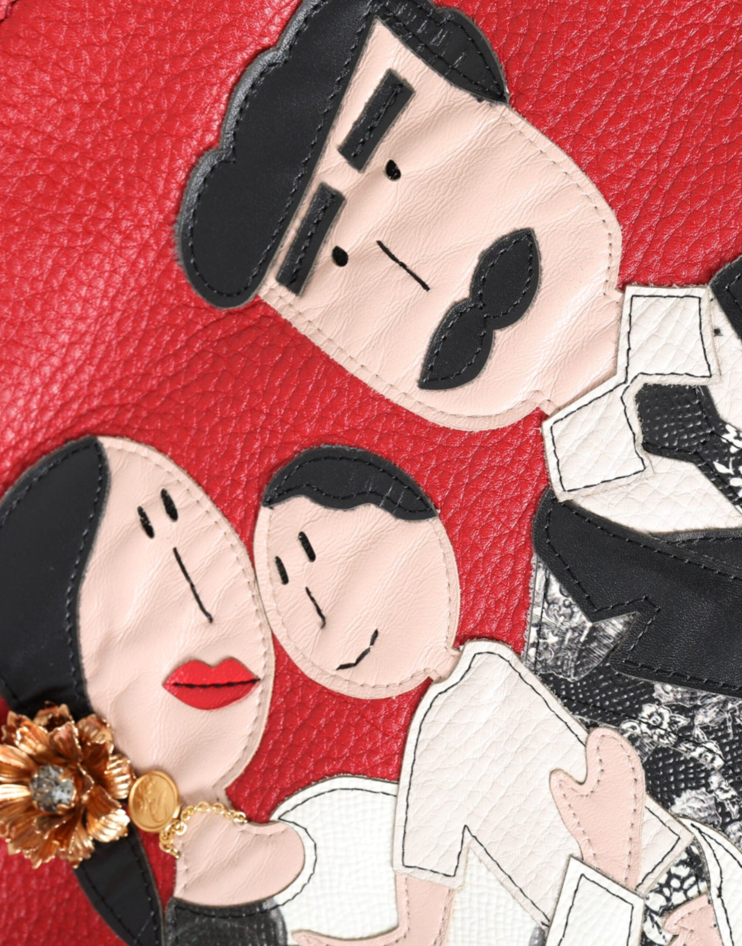 Dolce & Gabbana Red Leather #DGFamily Patch Shopping Tote Bag Dolce & Gabbana