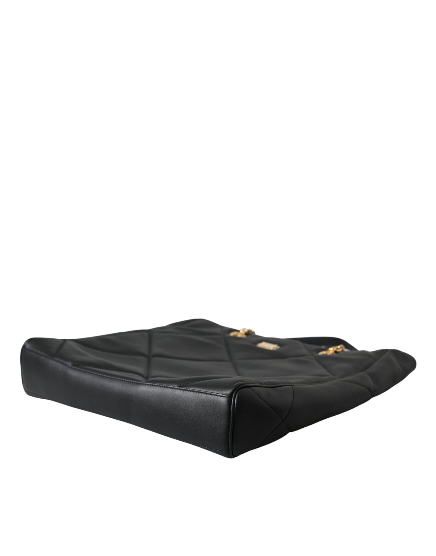 Dolce & Gabbana Black Leather JUNGLE Quilted Shopping Tote Bag Dolce & Gabbana