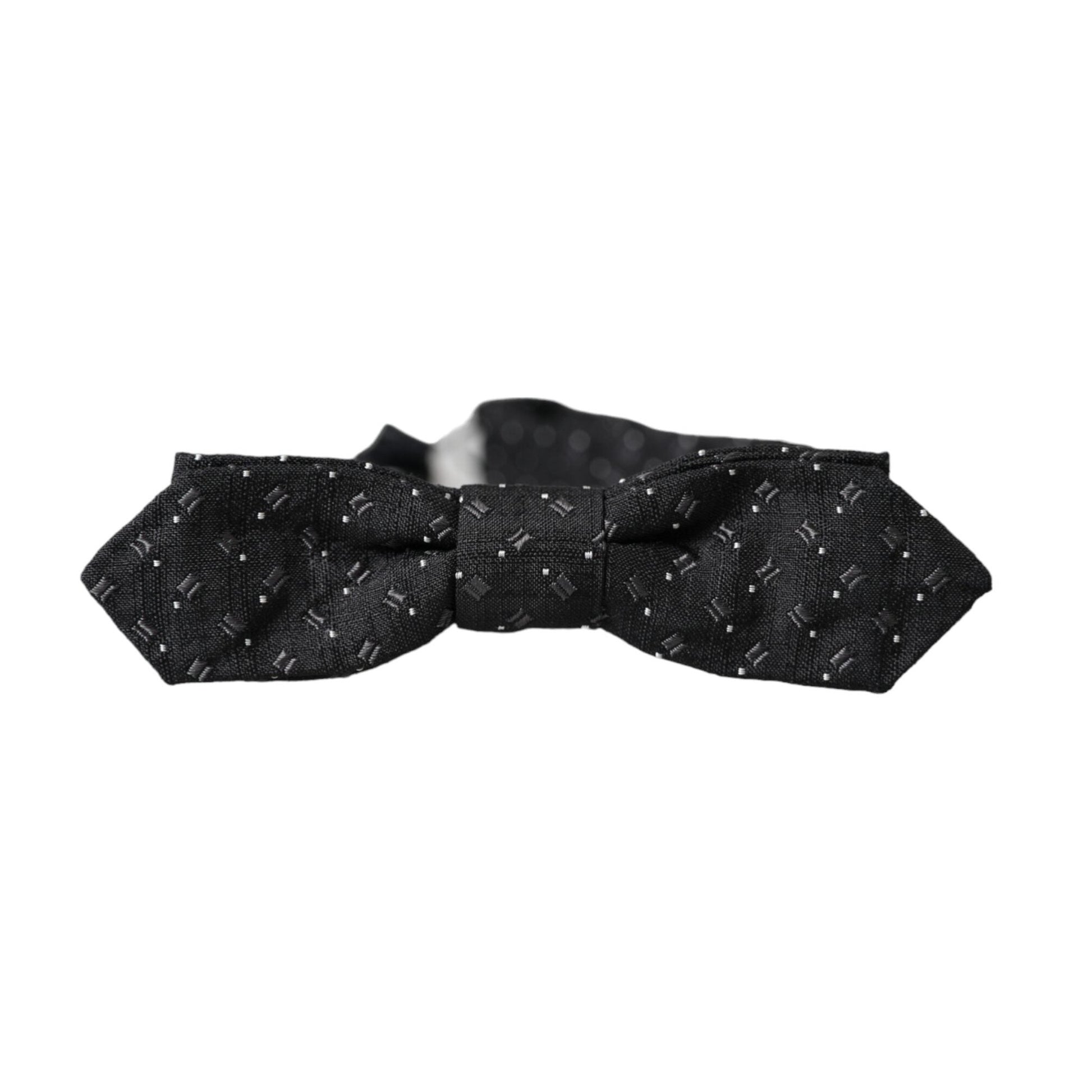 Dolce & Gabbana Black Silk Patterned Adjustable Neck Men Papillon Bow Tie