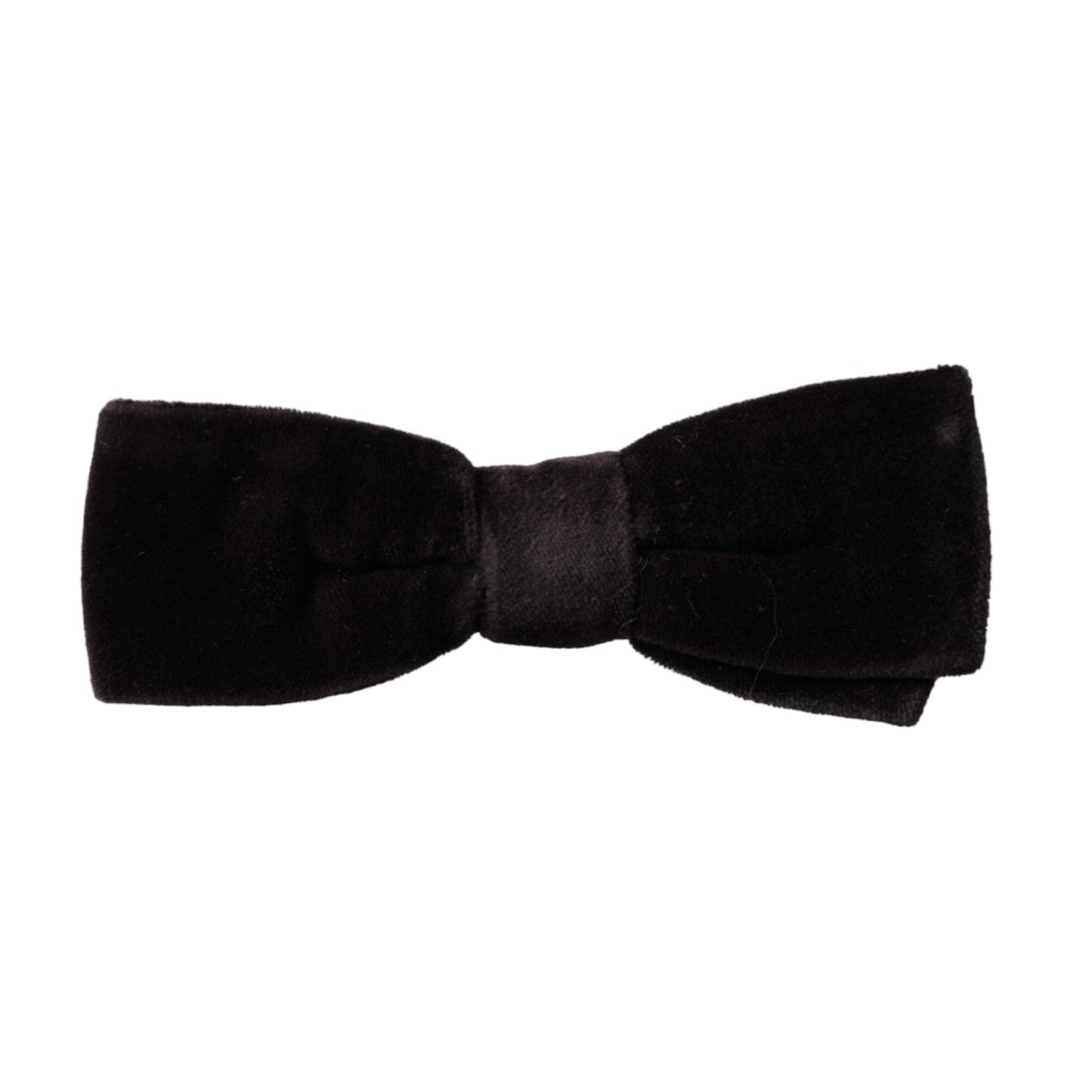 Dolce & Gabbana Black Velvet Cotton Adjustable Neck Men Bow Tie