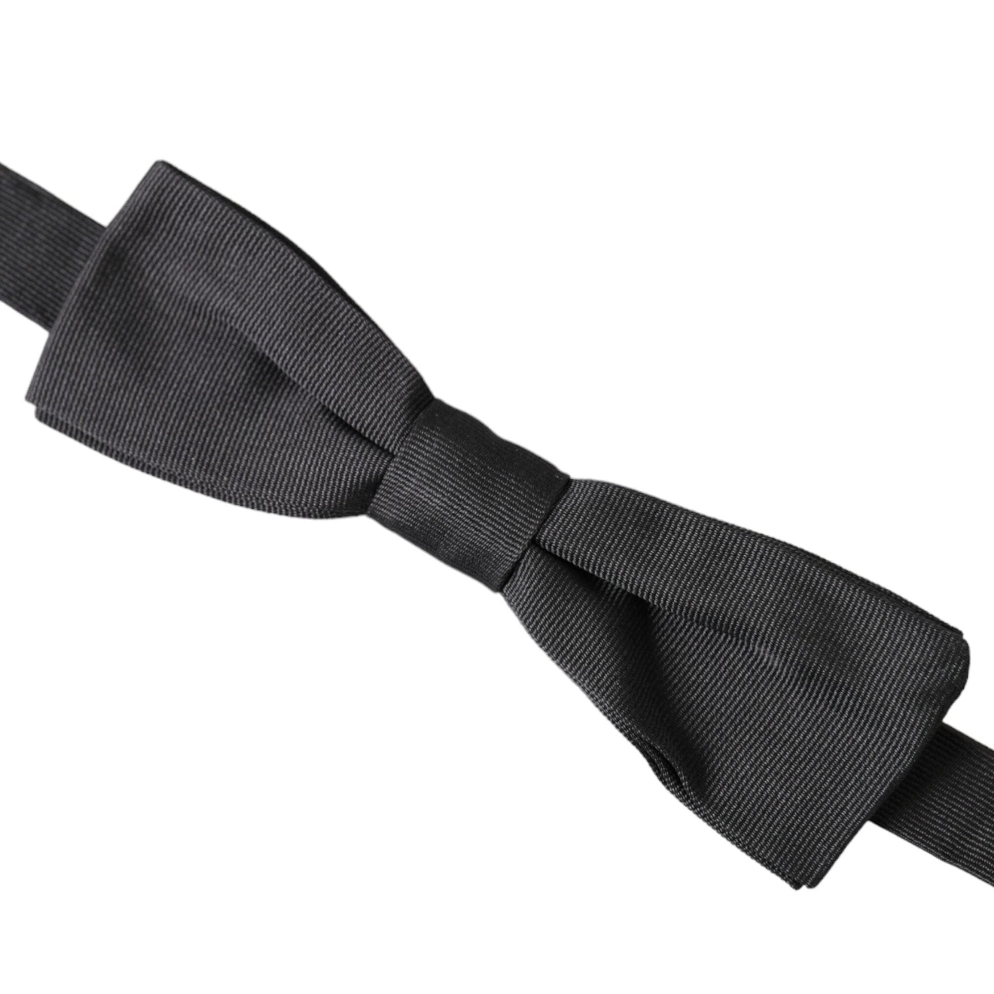 Dolce & Gabbana Black Silk Adjustable Neck Men Bow Tie Dolce & Gabbana
