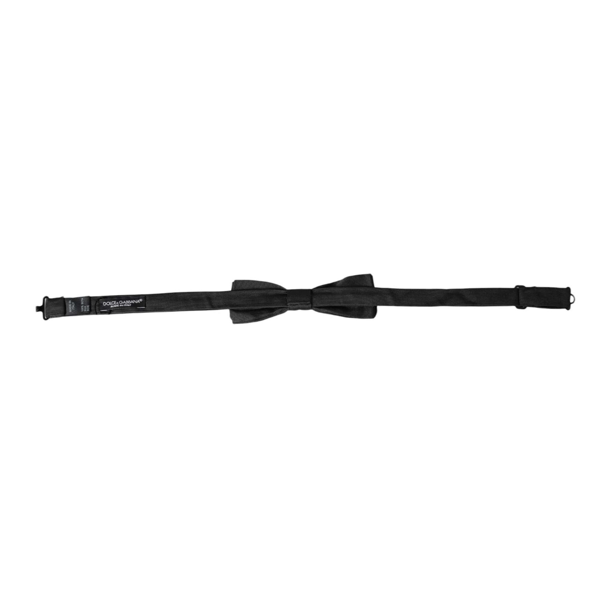 Dolce & Gabbana Black Silk Adjustable Neck Men Bow Tie Dolce & Gabbana