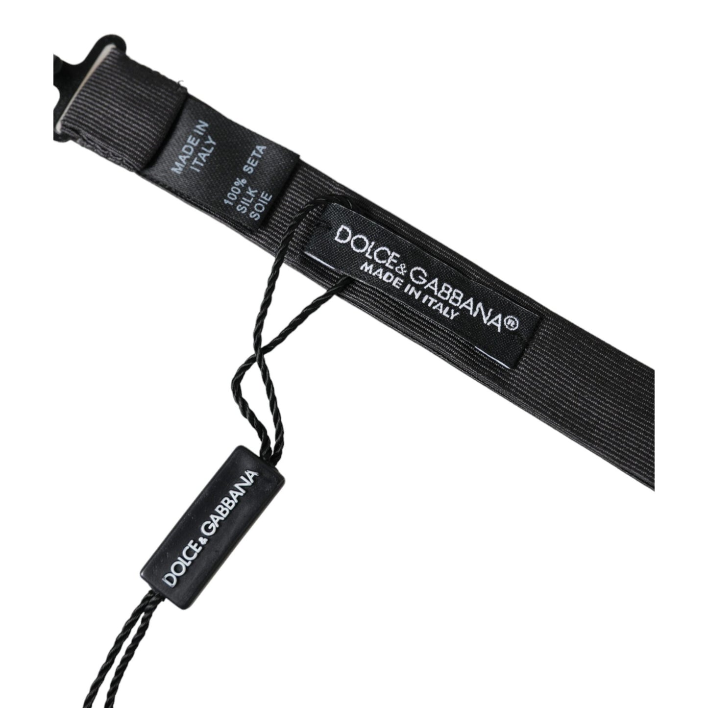 Dolce & Gabbana Black Silk Adjustable Neck Men Bow Tie Dolce & Gabbana