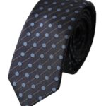Dolce & Gabbana Black Blue Polka Dot Silk Adjustable Men Tie Dolce & Gabbana