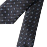 Dolce & Gabbana Black Blue Polka Dot Silk Adjustable Men Tie Dolce & Gabbana
