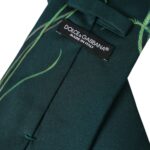Dolce & Gabbana Green Printed 100% Silk Adjustable Men Tie Dolce & Gabbana