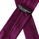 Dolce & Gabbana Purple Solid Satin Silk Adjustable Men Tie Dolce & Gabbana
