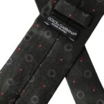 Dolce & Gabbana Dark Gray 100% Silk Fantasy Adjustable Men Tie Dolce & Gabbana