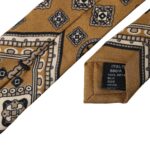 Dolce & Gabbana Yellow 100% Silk Wheel Print Adjustable Men Tie Dolce & Gabbana