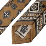 Dolce & Gabbana Yellow 100% Silk Wheel Print Adjustable Men Tie Dolce & Gabbana