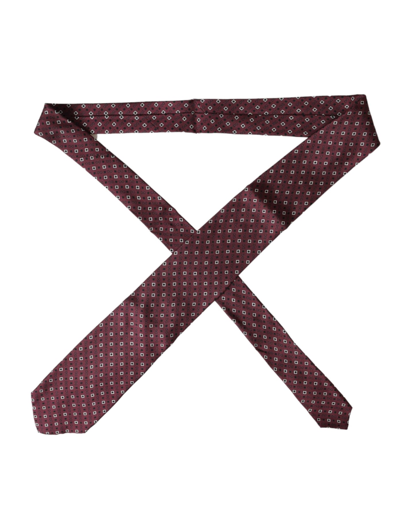 Dolce & Gabbana Maroon Silk Branded Logo Adjustable Men Tie Dolce & Gabbana