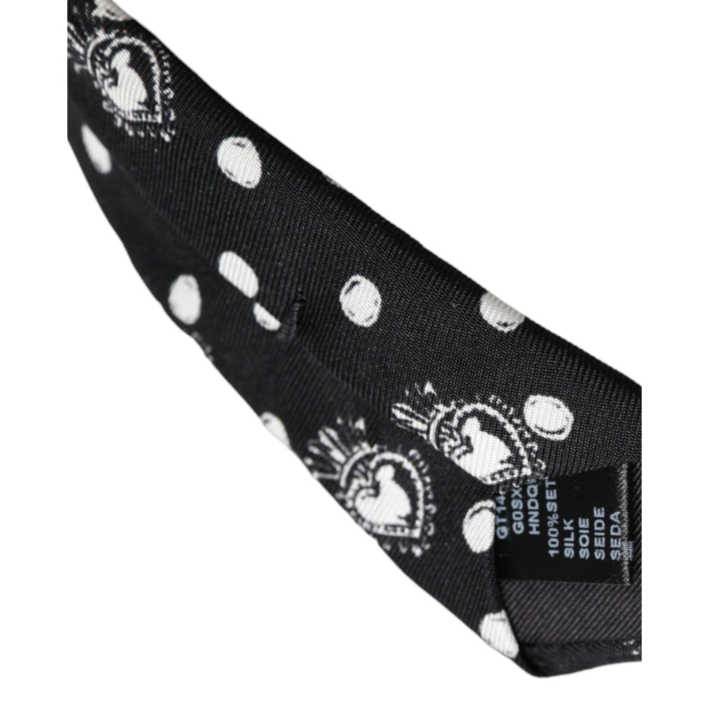 Dolce & Gabbana Black Heart Polka Dot Adjustable Tie